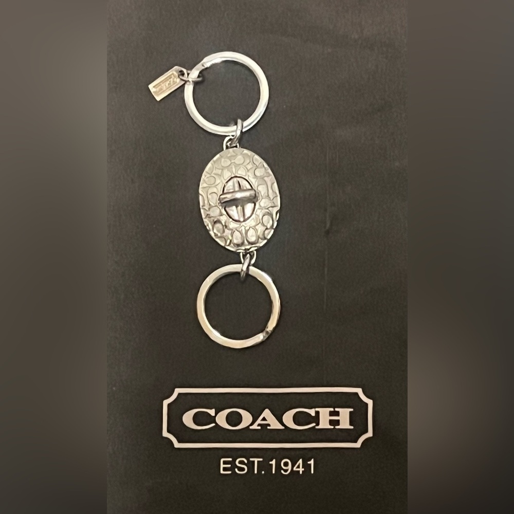 Vintage Coach Silver Keychain Valet Set